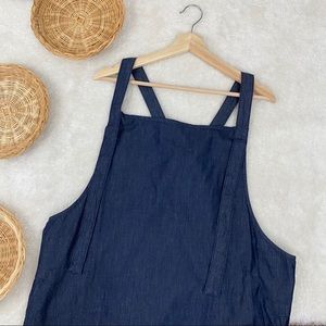 ASOS Dark Wash Soft Denim Overalls Mini Dress